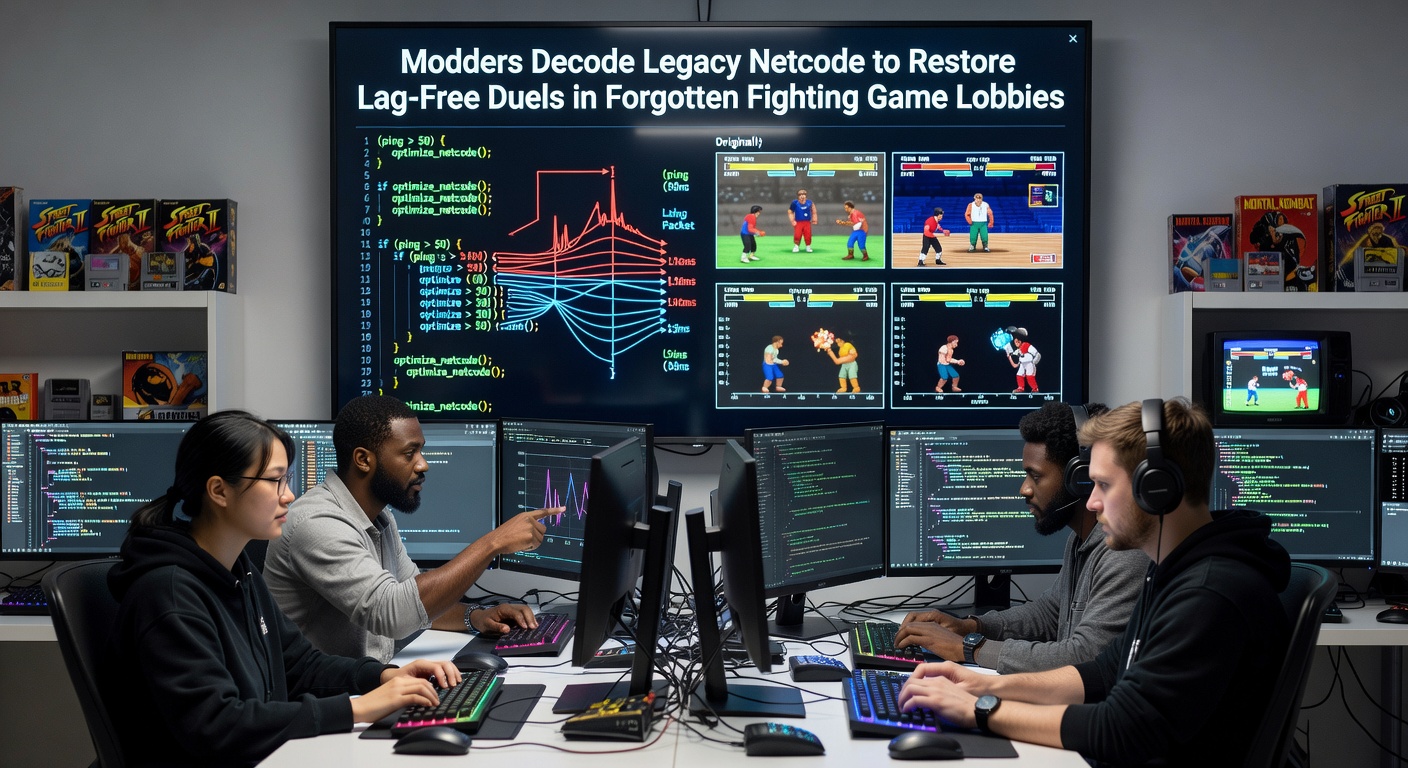Community members testing restored online duels on legacy fighting game hardware