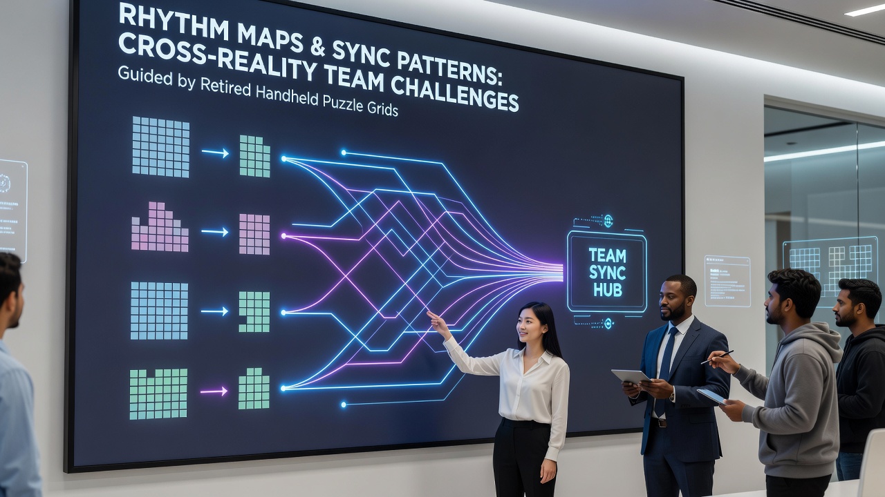 Rhythm Maps from Retired Handheld Puzzle Grids Guiding Sync Patterns in Today's Cross-Reality Team Challenges